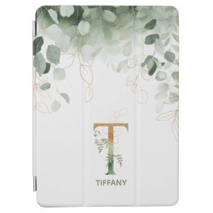Monogram T Elegant Greenery iPad Air Cover