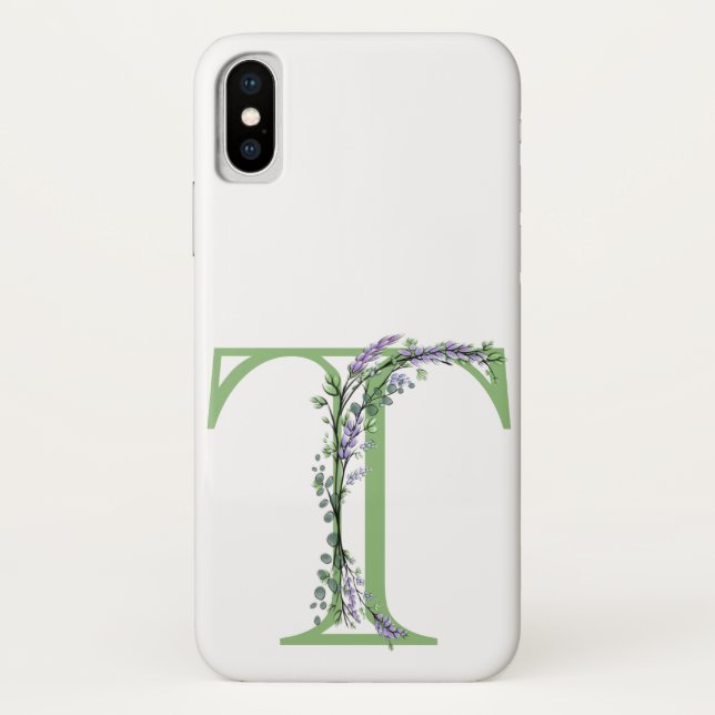Monogram T Lavender Eucalyptus Case-Mate iPhone Case (Back)