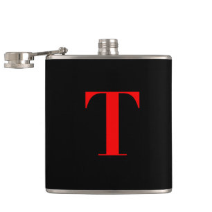 Monogram T On Black Hip Flask