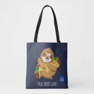 Monogram Taco 'Bout Love Sloth Tote Bag