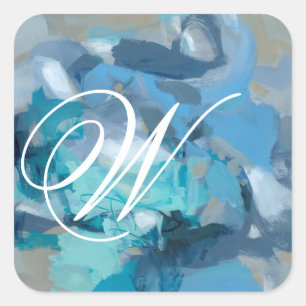 Monogram   Tangled Square Sticker