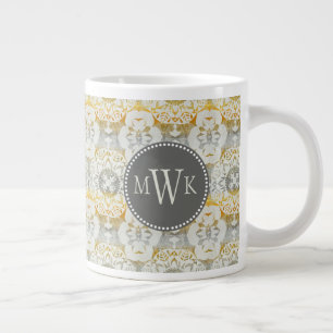 Monogram   Tapestry Rosette II Large Coffee Mug