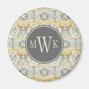 Monogram   Tapestry Rosette II Magnet