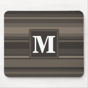 Monogram taupe stripes mouse mat