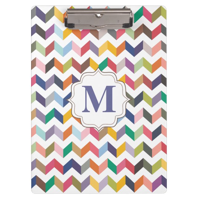 Monogram Teachers Clip board Chevron Pattern (Front)