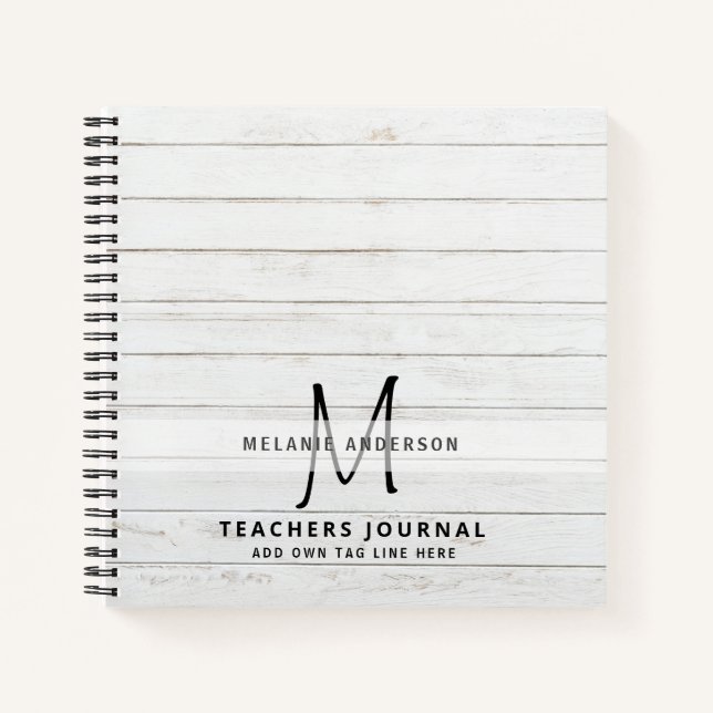 Monogram Teachers Thank You End of Year Gift Notebook (Front)