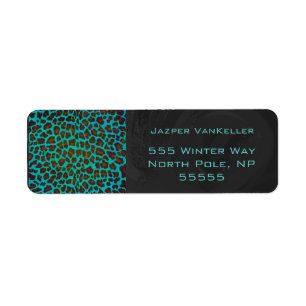 Monogram Teal and Brown Leopard