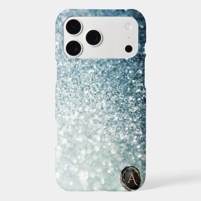 *~* Monogram TEAL Gradient Ombre Glitter (Back)