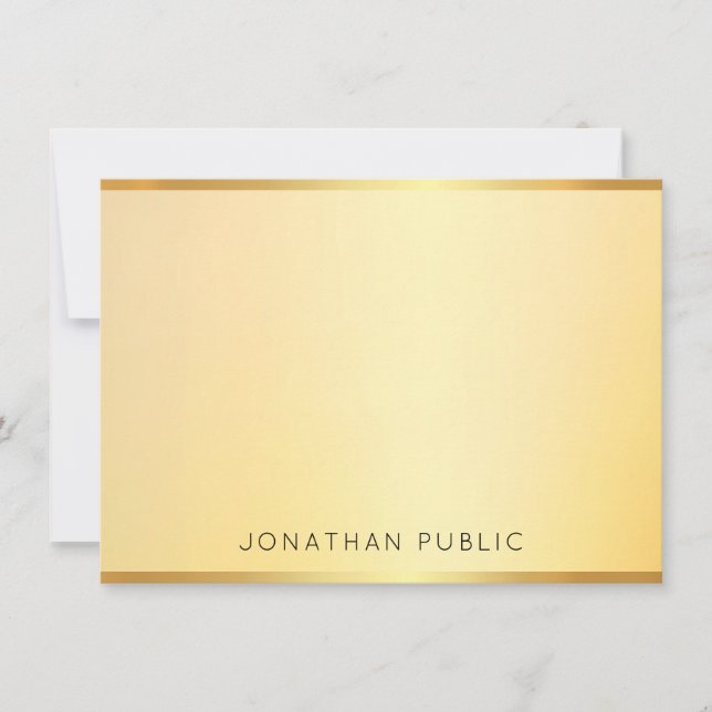 Monogram Template Elegant Faux Gold Modern (Front)