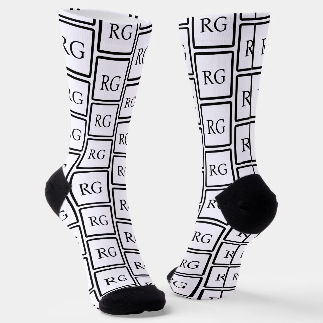 Monogram Template Make Your Own Personalised Socks (Angled)