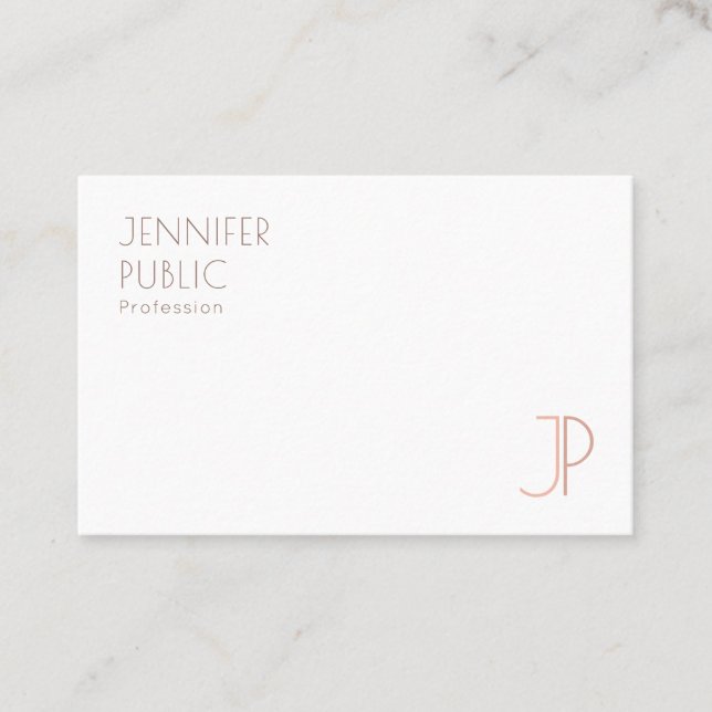 Monogram Template Modern Elegant Simple Design Business Card (Front)