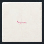 Monogram Template Pink Custom Name Gift 2023 Stone Coaster<br><div class="desc">Designed with text template for monogram name and elegant two tone background in pink and white,  this is great for occasions like weddings,  bridal shower,  birthdays,  anniversary,  Christmas,  holidays etc.</div>