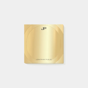 Monogram Template Professional Trendy Faux Gold Post-it Notes