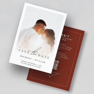 Monogram Terracotta Wedding Photo Frame Modern Save The Date