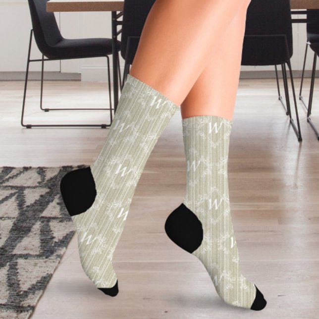 Monogram Text Rustic  Socks (Creator Uploaded)