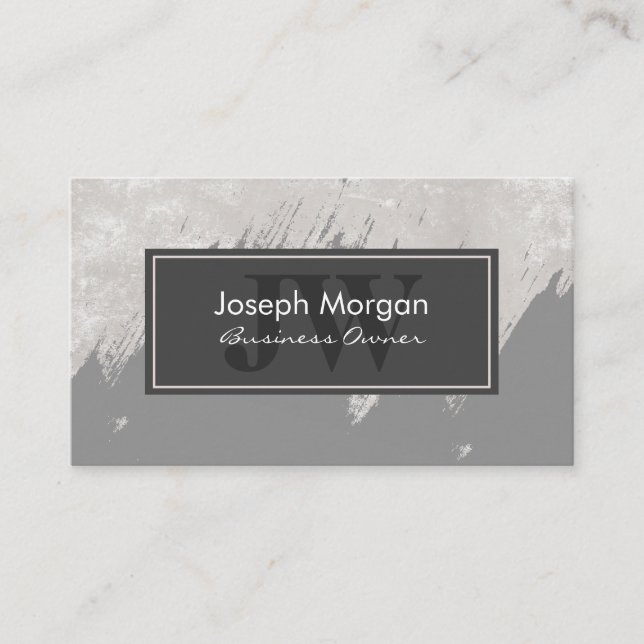 Monogram | Textured | Brushed Texture Appointment Card (Front)