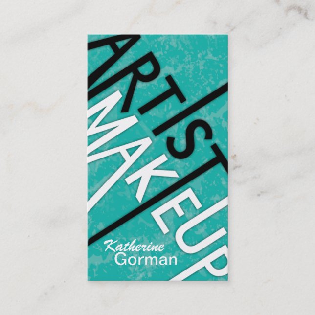 Monogram Textured Makeup Artist Business Cards (Front)