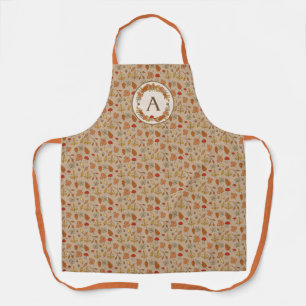 Monogram Thanksgiving Fall Leaves Apron