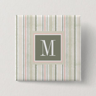 Monogram The Joy of White Watercolor Floral 15 Cm Square Badge