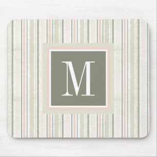 Monogram   The Joy of White   Watercolor Floral Mouse Mat