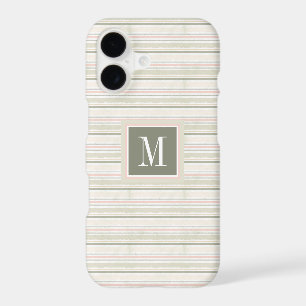 Monogram The Joy of White Watercolor Stripes