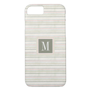 Monogram The Joy of White Watercolor Stripes iPhone 8/7 Case