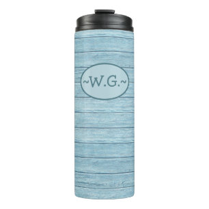 Monogram Thermal TumbDriftwood Beach design.Slate Tumbler