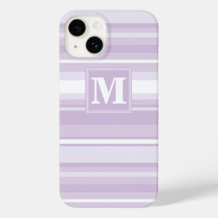Monogram thistle purple stripes Case-Mate iPhone 14 case
