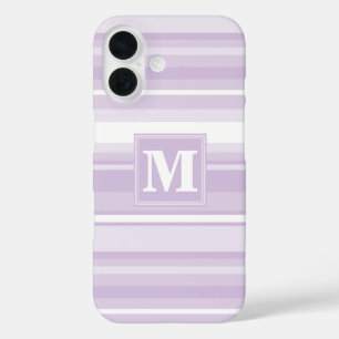 Monogram thistle purple stripes iPhone 16 case