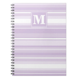 Monogram thistle purple stripes notebook