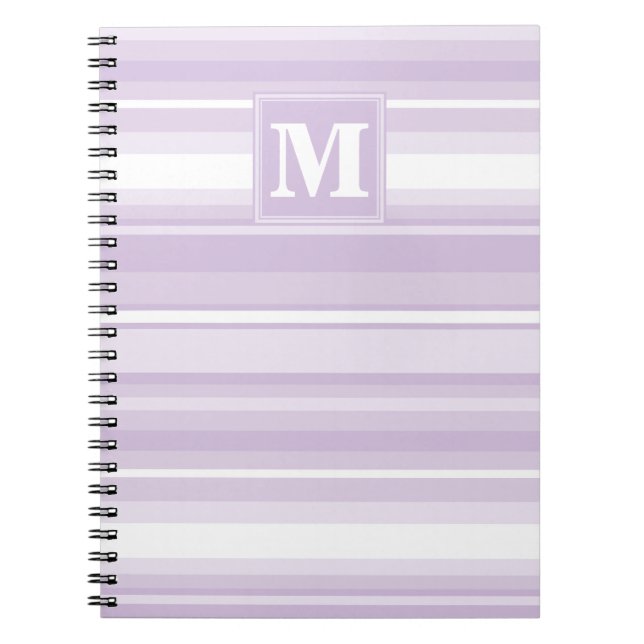Monogram thistle purple stripes notebook (Front)