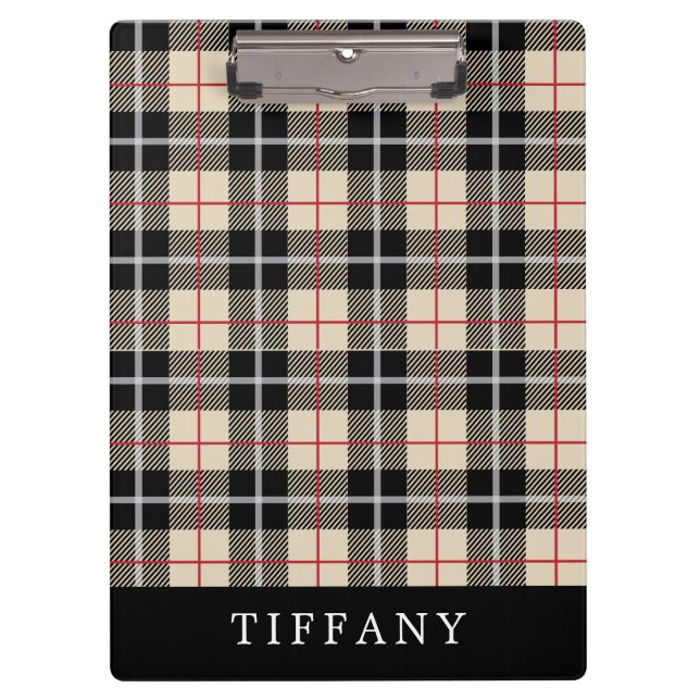 Monogram Thomson Camel Tartan Plaid Pattern Clipboard (Front)