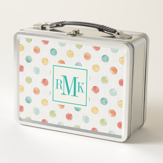 Monogram | Thoughtful Butterflies Step Metal Lunch Box (Front)