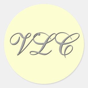 Monogram Three Cream and Grey Sticker