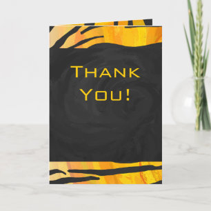 Monogram Tiger Black and Orange Print Pattern Card