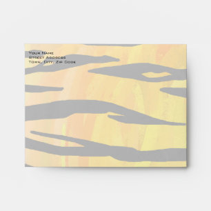 Monogram Tiger Black and Orange Print Pattern Envelope
