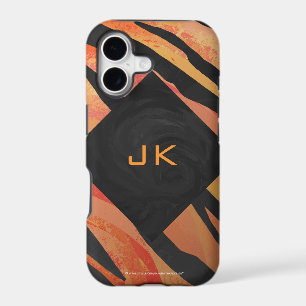 Monogram Tiger Hot Orange and Black Print Pattern