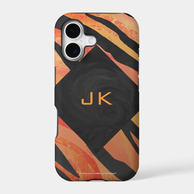 Monogram Tiger Hot Orange and Black Print Pattern (Back)