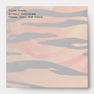 Monogram Tiger Hot Orange and Black Print Pattern Envelopes