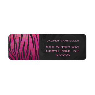 Monogram Tiger Hot Pink and Black Print Pattern