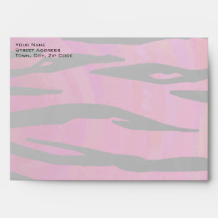 Monogram Tiger Hot Pink and Black Print Pattern Envelopes