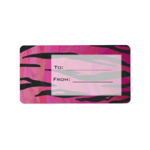 Monogram Tiger Hot Pink and Black Print Pattern Label