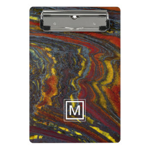 Monogram Tiger Iron In Red, Yellow, Blue Mini Clipboard