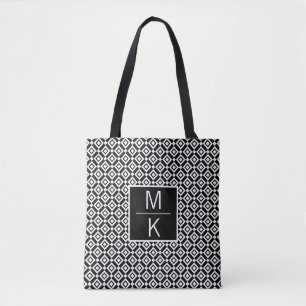 Monogram Tiled Diamond Black GL Splitter Tote Bag