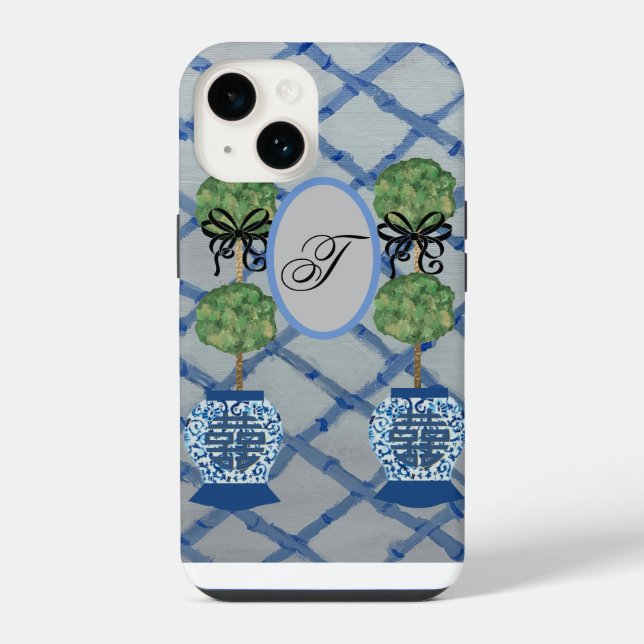 Monogram Topiary Ginger Jars iPhone / iPad case (Back)
