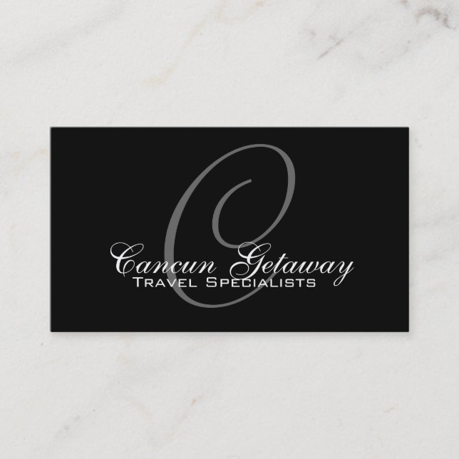 Monogram Travel Agent Business Card (Front)