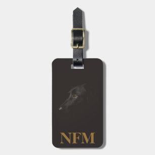 Monogram Travel Black Labrador Dog Luggage Tag