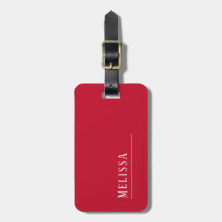 Monogram travel, cherry red luggage tag