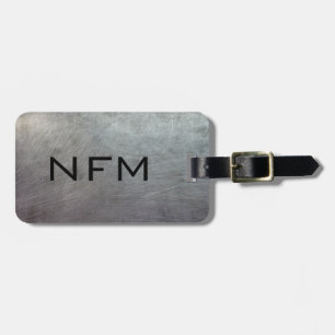 Monogram Travel Faux Scratched Metal Luggage Tag