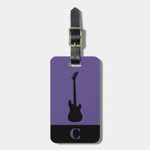 Monogram Travel Music Bass Guitar Ultra Violet Luggage Tag